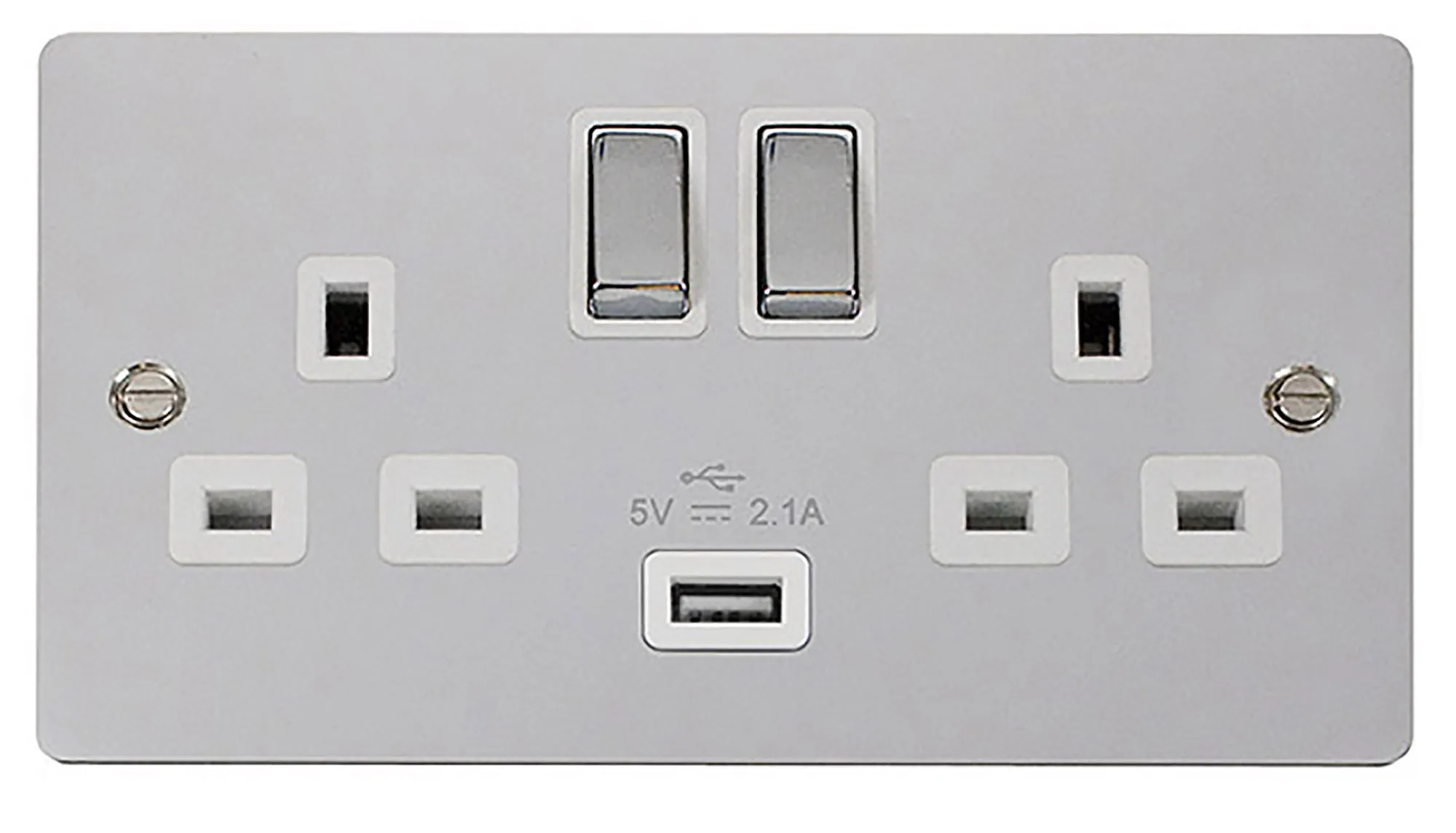 Define Polished Chrome Wiring Accessories Click Flat Plate
